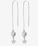 Earrings with star and pearl