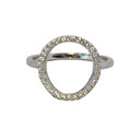 Sølv rhodineret cirkel ring m/ zirkonia