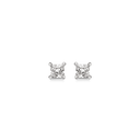 Sølv ørestikker rhodineret med zirconia i 4 grabber - 3 mm