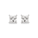 Sølv ørestikker rhodineret med zirconia i 4 grabber - 6 mm