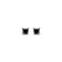 Sølv ørestikker rhodineret med sort zirconia i 4 grabber - 3 mm
