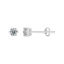 Sølv ørestikker rhodineret med 5 mm zirconia i 6 grabber - 5 mm