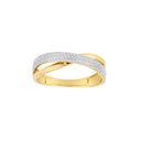 14kt. guldring kryds m/dia. 0.20ct W/SI