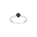14kt. hvidguldsring m/safir og dia. 0.07ct W/SI