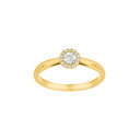 14kt. guldring roset m/dia. 0.20ct W/SI
