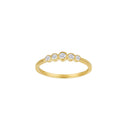 14kt. guldring 5 x rørfatning m/dia. 0.15ct W/SI
