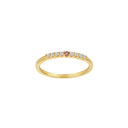 14kt. guldring m/dia. 0.10ct W/SI + pink tourmalin