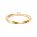 HEART 14kt. guldring m/dia. 0.05ct W/SI