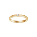 HEART 14kt. guldring m/dia. 1 x 0.03ct W/SI