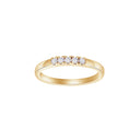 HEART 14kt. guldring m/dia. 5 x 0.03ct W/SI