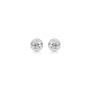Sølv ørestikker 4 mm synt cubic zirconia med bred rørfatning