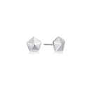 Sølv ørestikker rhodineret 5 kanter en med syntetisk cubic zirconia.