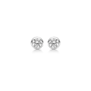 Sølv ørestikker med 5 mm zirconia i rund fatning