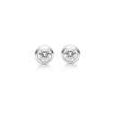 Sølv ørestikker med 6 mm zirconia i rund fatning