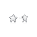 Sølv ørestikker stjerne blank 9 mm.