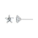 Sølv ørestikker stjerne med 7 mm stjerneslebet zirconia