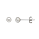Sølv ørestikker med ferskvandsperle 4 mm - 4 mm
