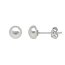 Sølv ørestikker med ferskvandsperle 6 mm - 6 mm