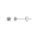 Sølv ørestikker 4 mm zirconia i 4 grabber