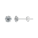 Sølv ørestikker 7 mm zirconia i 4 grabber