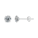 Sølv ørestikker 8 mm zirconia i 4 grabber