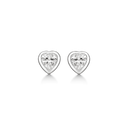 Sølv ørestikker hjerte med zirconia