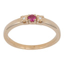 14 kt. guldring m. 0,011ct TW/SI og 0,08 ct rubin