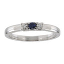 14 kt. hvidguldsring 0,08 ct safir + 0,011ct TW/SI