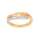 14 kt. guldsring, bicolor m. 0,04 carat TW/SI