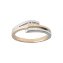 14 kt. guldring, bicolor m. 0,030 ct TW/SI
