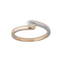 14 kt. guldring, bicolor m. 0,030 ct TW/SI