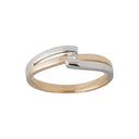 14 kt. guldring, bicolor m. 0,030 ct TW/SI