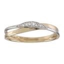 14 kt. bicolor ring med 0,043ct W/SI