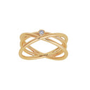 14 kt. guldring m. dia. 1 x 0.04ct W/SI