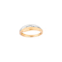 14kt. Guldring, bicolor m/dia. 0.02ct W/SI