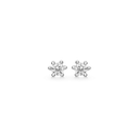 Sølv ørestikker 2,50 mm zirconia med 6 grabber - 2,5 mm