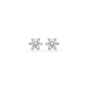 Sølv ørestikker 3,0 mm zirconia med 6 grabber - 3 mm