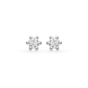 Sølv ørestikker 3,50 mm zirconia med 6 grabber - 3,5 mm