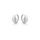 Sølv ørestikker rhodineret oval silkemat med zirconia