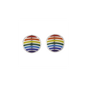 Sølv ørestikker cirkel med multicolour blyfri emalje