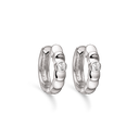 Sølv Knæk creoler rhodineret 5 blanke plade og en med zirconia