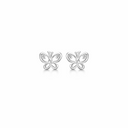 Sølv ørestikker sommerfugl med zirconia
