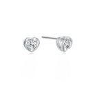 Sølv ørestikker rhodineret hjerte med en syntetisk cubic zirconia.