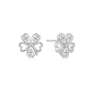 Sølv ørestikker rhodineret flower of hearts med syntetiske cubic zircornia. " flower of hearts"