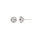 Sølv ørestikker rhodineret 4 mm med zirconia