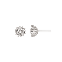 Sølv ørestikker rhodineret 6 mm med zirconia