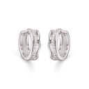 Sølv creoler rhodineret creol med zirconia i snoget bue