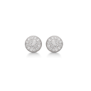 Sølv ørestikker rhodineret rund ring med zirconia