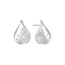 Sølv ørestikker rhodineret omvendt hjerte med zirconia - 16 x 10 mm