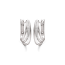 Sølv knækcreol rhodineret 3 buer med zirconia i den midterste - 18 x 13 mm